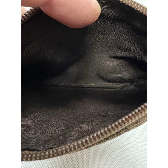 COACH Brown Signature C Monogram Fabric Wristlet Pouch Bag - Picture 4 of 6